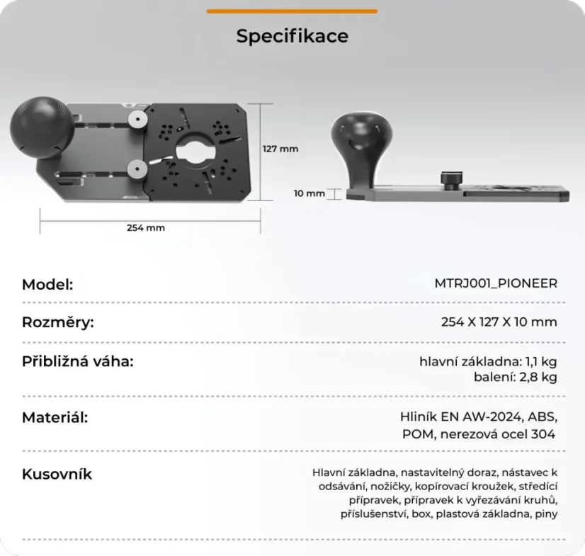 Multifunkční 10v1 základna pro ohraňovací frézky - Stav: Nové