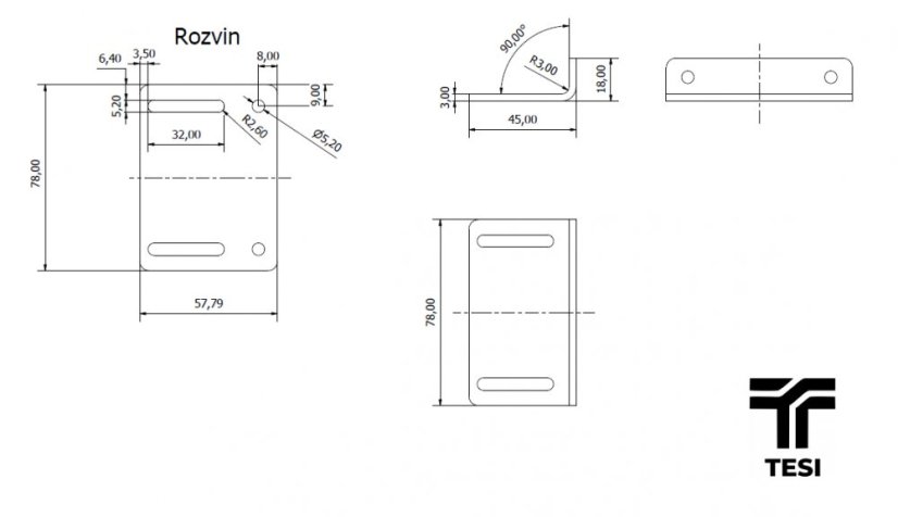 Úhelník pro šablony Vario