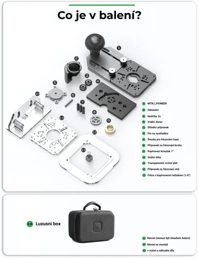 Multifunkční 10v1 základna pro ohraňovací frézky - Stav: Nové